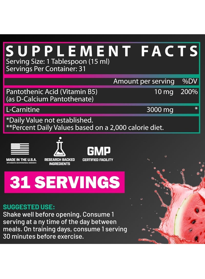 Nutrex Research Nutrex Liq-Carnitine 3000 Strawberry Watermelon 15.72 FL OZ (465ML) - Image 2