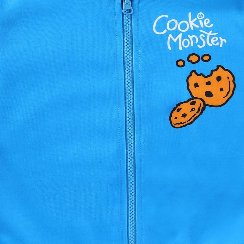 Sesame Street Elmo and Cookie Monster Boys Full Zip Up Hoodie for Toddler Blue - Image 3