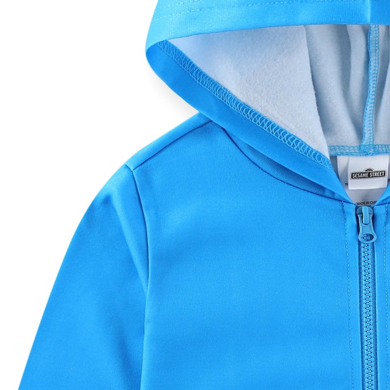 Sesame Street Elmo and Cookie Monster Boys Full Zip Up Hoodie for Toddler Blue - Image 4