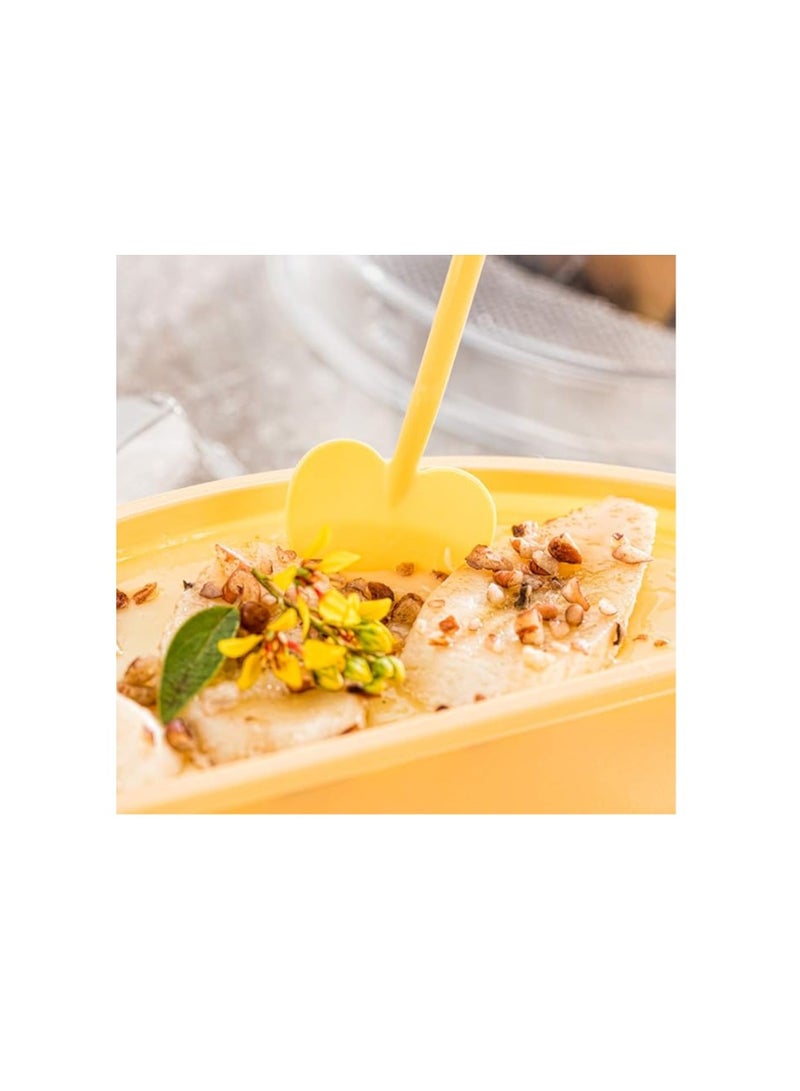 ريستورنت وير ملعقة على شكل قلب، ملعقة مجرفة الحب، ملعقة تذوق بلاستيكية صغيرة يمكن التخلص منها - 3.5 بوصة - أصفر - صندوق 100 قيراط - أدوات المطاعم - Image 3