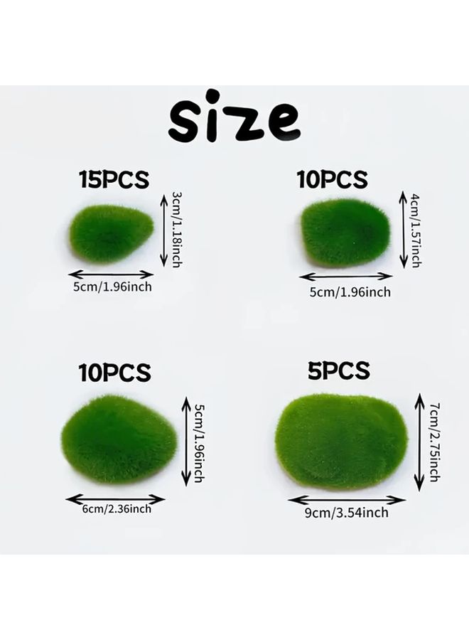 10pcs Artificial Moss Balls Lifelike Fake Moss Spheres Indoor Outdoor Decor - Image 3