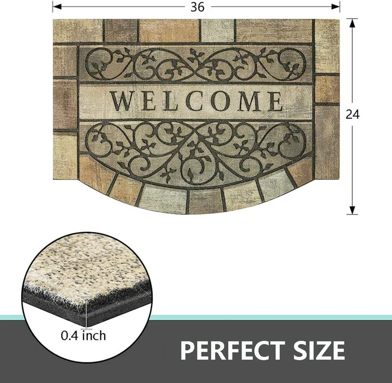 Zeeinx Welcome Door Mats 24"x36" Heavy Duty Front Door Mat Outdoor Large Doormats with Non-Slip Rubber Backing Outdoor Welcome Mats for Front Door Entryway,Garage,Patio,High Traffic Area - Image 2