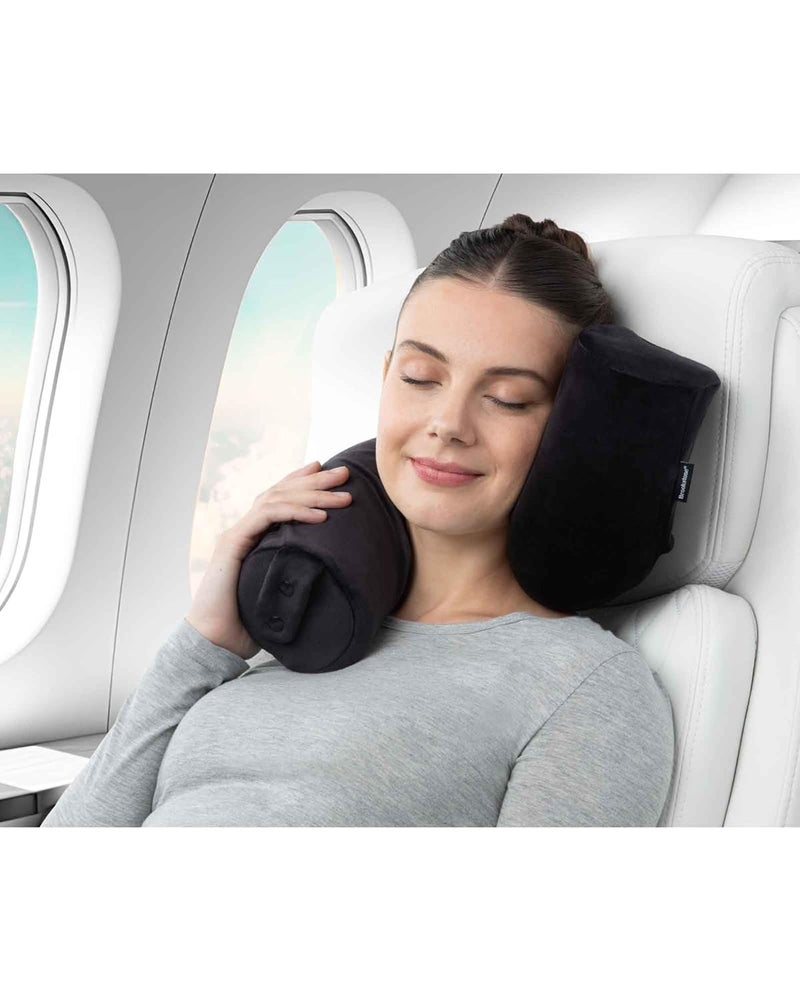 Brookstone Travel Neck Pillow FreeForm Memory Foam Head and Neck Pillow for Vacations Airplanes Trains Buses and Cars Size OneSize Black - Image 4