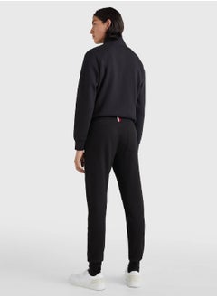 TOMMY HILFIGER Men's Embroidery Logo Cuffed Joggers - Cotton, Black  - Image 2