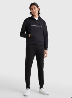 TOMMY HILFIGER Men's Embroidery Logo Cuffed Joggers - Cotton, Black  - Image 5