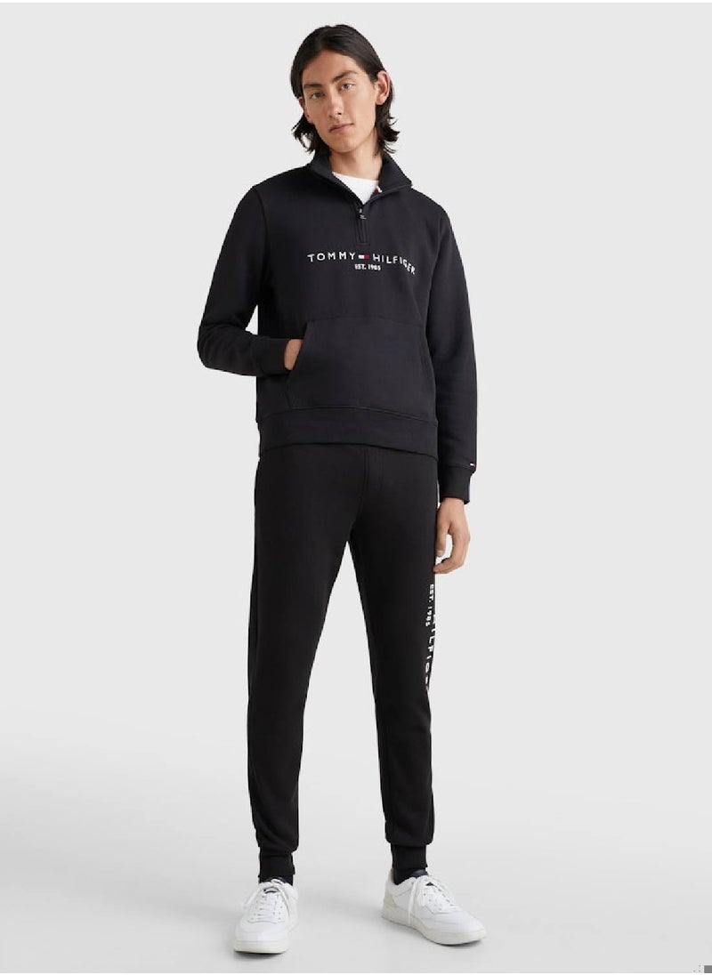 TOMMY HILFIGER Men's Embroidery Logo Cuffed Joggers - Cotton, Black  - Image 5