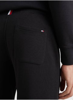 TOMMY HILFIGER Men's Embroidery Logo Cuffed Joggers - Cotton, Black  - Image 3