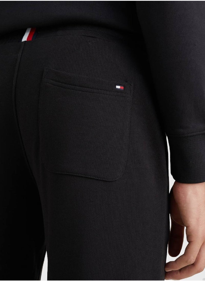 TOMMY HILFIGER Men's Embroidery Logo Cuffed Joggers - Cotton, Black  - Image 3