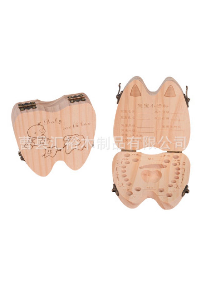 Wooden Milk Teeth Box Gift Box Milk Teeth Box Fetal Hair Umbilical Cord Teeth Collection Box Baby Commemorative Box - Image 3