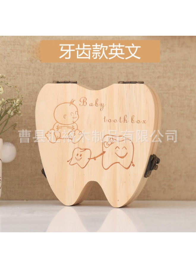 Wooden Milk Teeth Box Gift Box Milk Teeth Box Fetal Hair Umbilical Cord Teeth Collection Box Baby Commemorative Box - Image 4