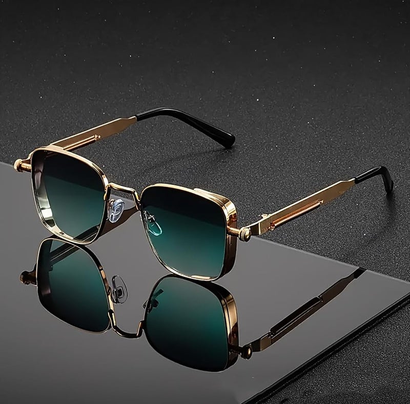 GoodTool Sunglasses, UV400 Protection, New Ultra-Light Small Frame Retro Square Steampunk Metal Sunglasses for Unisex Personalized Style - Image 4