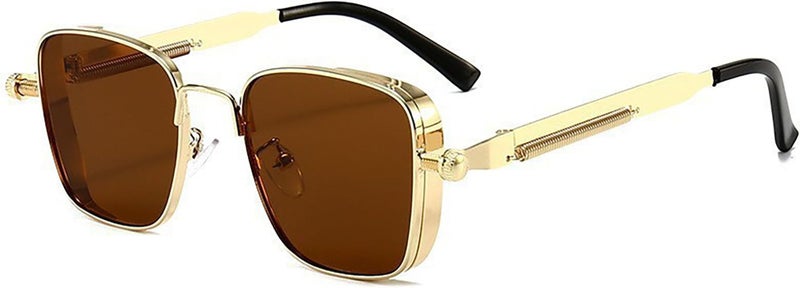 GoodTool Sunglasses, UV400 Protection, New Ultra-Light Small Frame Retro Square Steampunk Metal Sunglasses for Unisex Personalized Style - Image 3