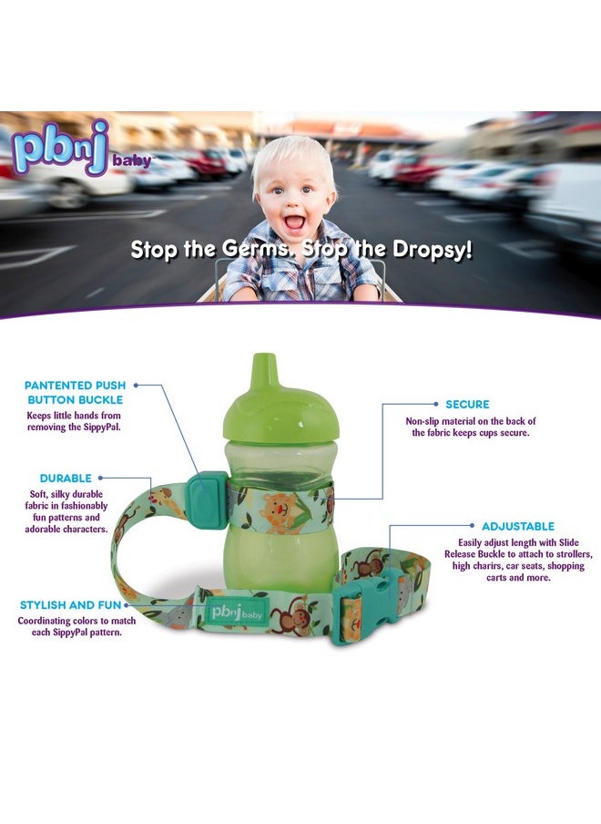 PBnJ Baby - Sippypal Sippy Cup Holder Strap Leash Tether (Black 2Pack) - Image 1