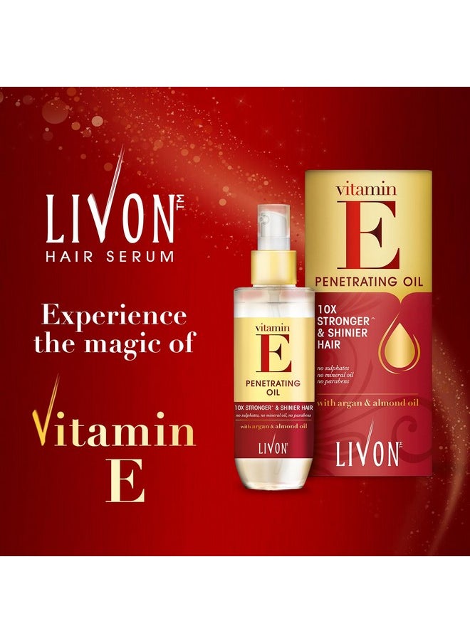 Livon Livon Hair Serum for Men & Women | Frizz free & shinier hair | Sulphate & Paraben free| All Hair Types | Lightweight & Non Greasy | Vitamin E Serum Oil | Enriched with Argan & Almond Oil | 3.3 Fl.oz  - Image 2