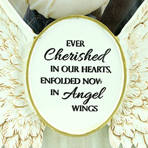 Abbey Press Angel Wings Memorial Photo Frame, Home Decor Gift For Death Of A Loved One, Holds 4-inch By 6-inch Photo, By Abbey & CA Gift,Antique White - Image 3