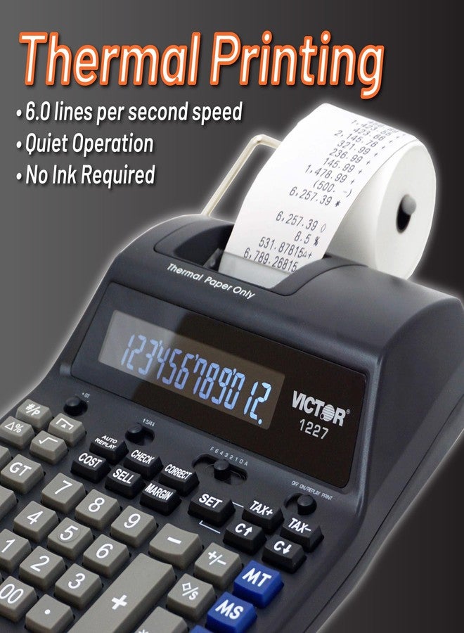 Victor Thermal Printing Calculator with Check & Correct - Fast, Ink-Free Printing, Large Screen, Smudge-Free Results for Office & Accounting - Image 2