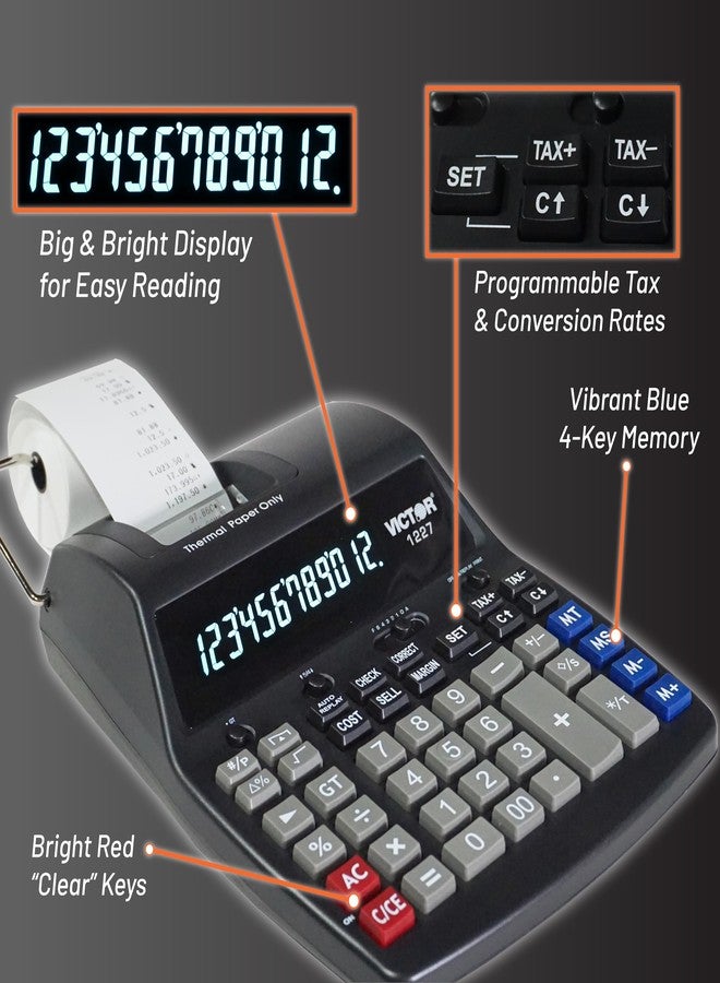Victor Thermal Printing Calculator with Check & Correct - Fast, Ink-Free Printing, Large Screen, Smudge-Free Results for Office & Accounting - Image 4