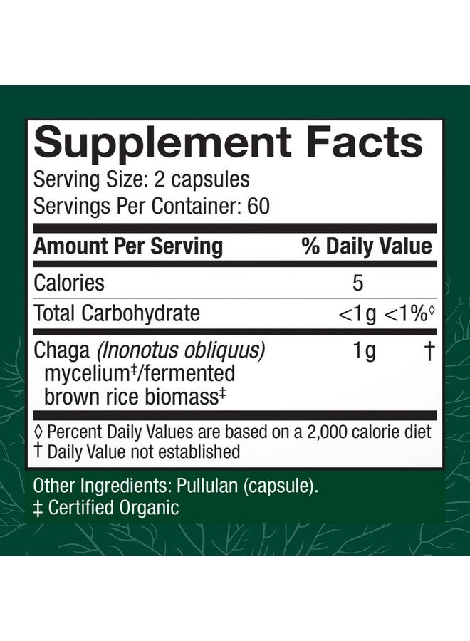 Host Defense Chaga Capsules - Immune System Support Supplement - Chaga Mushroom Capsules for Antioxidant Activity Support - Dietary Mushroom Supplement - 120 Capsules (60 Servings)* - Image 2