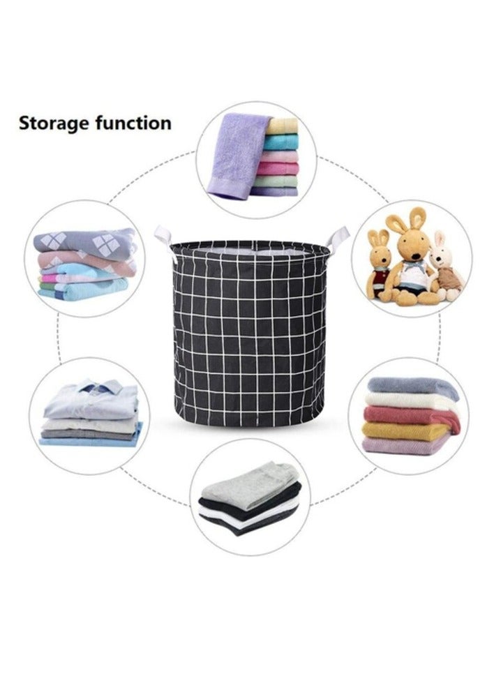 Deo King Foldable Lattice Clothes Basket Black 40*35cm - Image 3