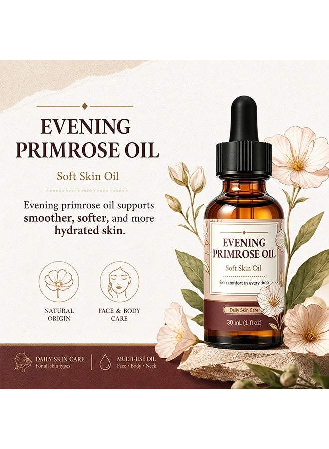 QINGLING Evening Primrose Oil, Natural Soft Skin Oil, Nourishing Balancing Facial & Body Care Oil 30ml - Image 3