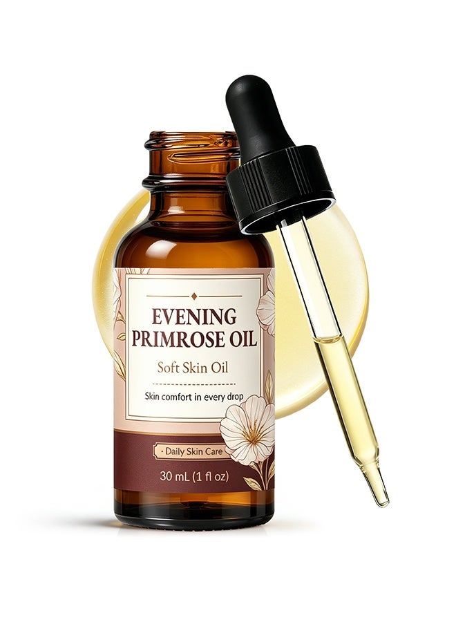 QINGLING Evening Primrose Oil, Natural Soft Skin Oil, Nourishing Balancing Facial & Body Care Oil 30ml - Image 1