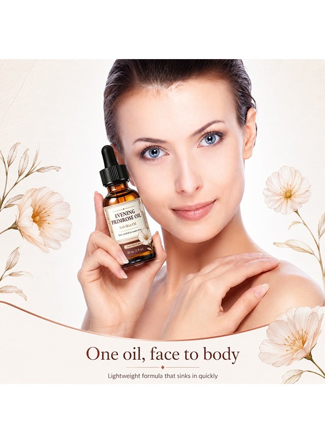 QINGLING Evening Primrose Oil, Natural Soft Skin Oil, Nourishing Balancing Facial & Body Care Oil 30ml - Image 2