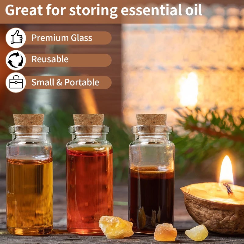 Okxiri 30 PCS Mini Glass Bottles, 10ml Small Glass Bottles, Vials Cork Stoppers, Spell Jars DIY Message Decoration Mini Vials for Party, Art Crafts, DIY Projects, Wedding Favors - Image 4