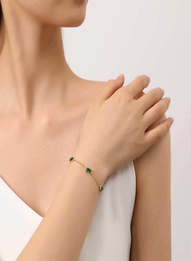 GexTyde Gold Birthstone Bracelets for Women Dainty Simple Women Link Bracelet Fine Jewelry Christmas Mother's Day Birthday Gifts for Women Wife Girlfriend Her - Image 2