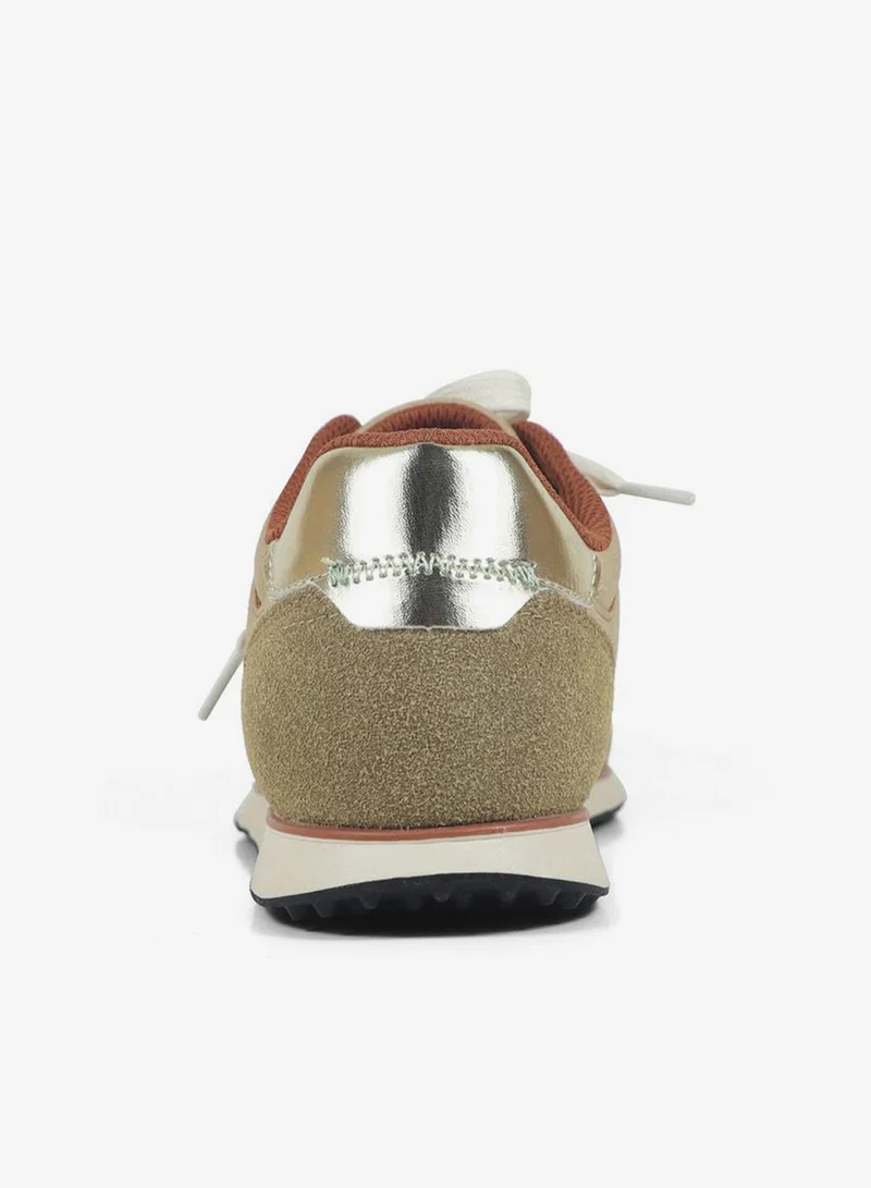 Gap Women Run Gold Flat Lace-Up Ankle Sneakers