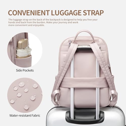 GOLF SUPAGS Womens Laptop Backpack with Separate Laptop Compartment Water Resistant Computer Backpacks Fits 15.6 Inch Notebook Travel Work College Bags (15.6-Inch, Pink) - Image 5
