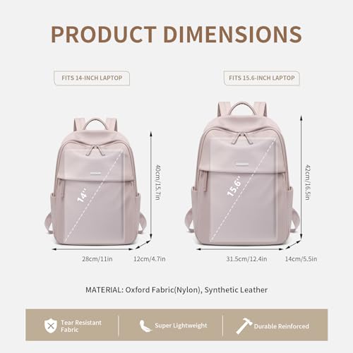 GOLF SUPAGS Womens Laptop Backpack with Separate Laptop Compartment Water Resistant Computer Backpacks Fits 15.6 Inch Notebook Travel Work College Bags (15.6-Inch, Pink) - Image 4