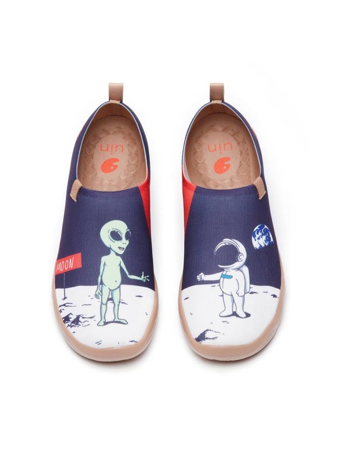 UIN Men's Casual Walking Travel Shoes Slip On Knitted Loafers Lightweight Comfort Air Painted Fashion Sneaker, Nice to Meet U, 10.5 - Image 1