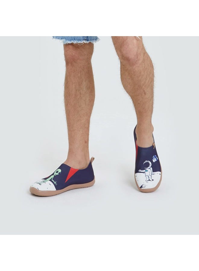 UIN Men's Casual Walking Travel Shoes Slip On Knitted Loafers Lightweight Comfort Air Painted Fashion Sneaker, Nice to Meet U, 10.5 - Image 2