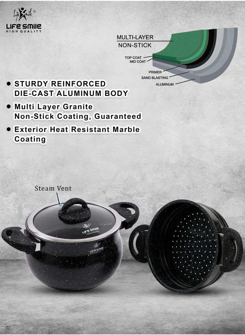 26cm (10 Litre) Multipurpose Stock Pot and Steamer Pot Set - Induction Couscoussier with PFOA-free Aluminum Non Stick 2-tier Cooking Pot with Lid for Soups,Seafood,Vegetables,Stews,Rice and Pasta - pzsku/ZBB443DE5D70A67AB4202Z/45/_/1677408923/d795212a-05c9-4d18-b6eb-3bec6eeb977e