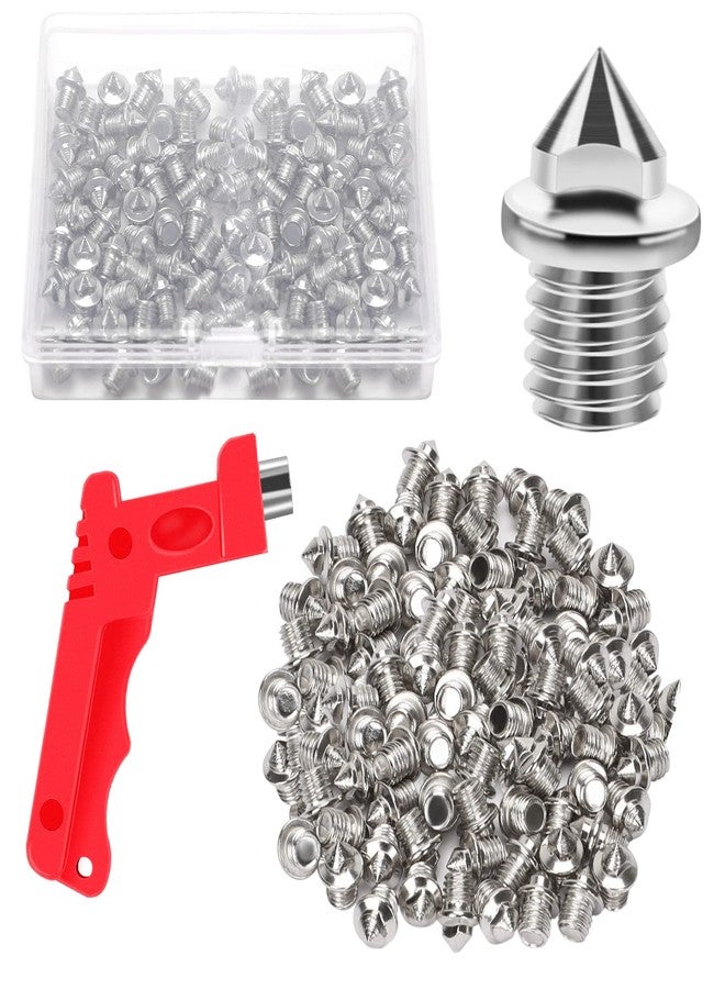JULMELON 120PCS 1/8 inch Hard Stainless Steel Golf Shoe Spikes with Spike Wrench, Replacement Cross Country Spikes for Sprint Sports Short Running Track Shoes - Image 1