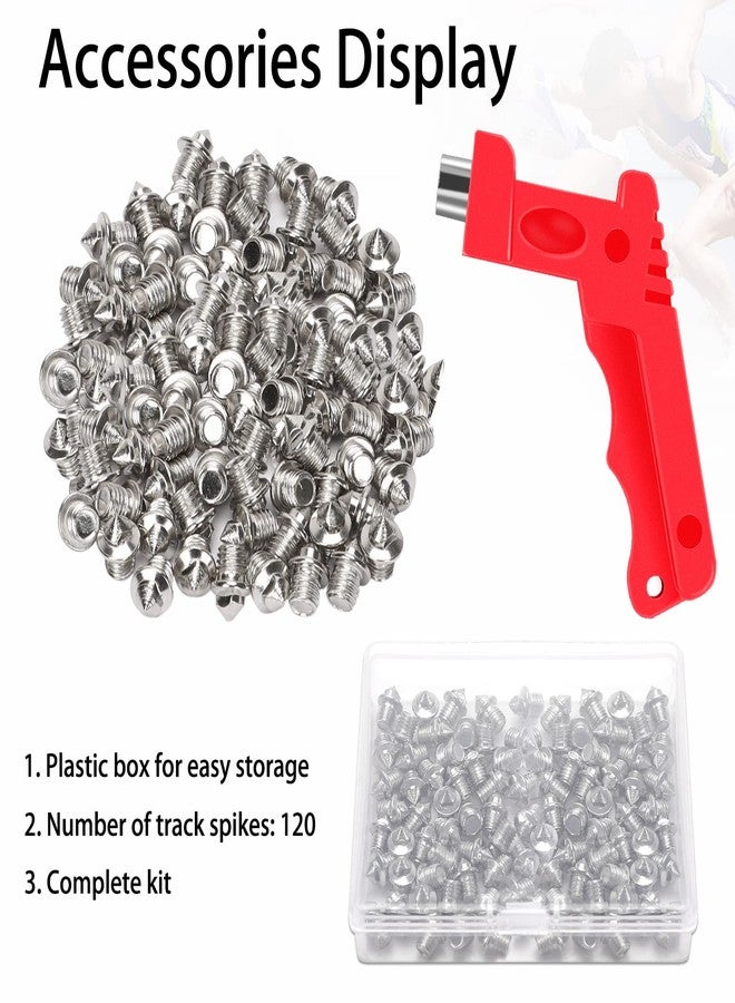 JULMELON 120PCS 1/8 inch Hard Stainless Steel Golf Shoe Spikes with Spike Wrench, Replacement Cross Country Spikes for Sprint Sports Short Running Track Shoes - Image 3