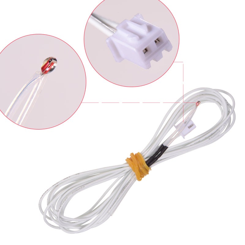 100K Thermistor Sensor: 100K Ohm Temp Sensor With Female Pin Head - 1.2m High Temperature Insulated Wire for 3D Printer Heated Bed & Extruder - Image 3