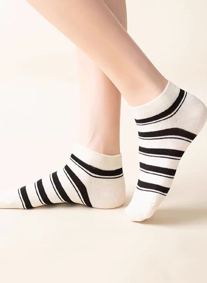 1 Pair Simple Stripes Crew Socks Casual Cute Short socks Fashion Ankle Socks for Girl  Women  - Image 2