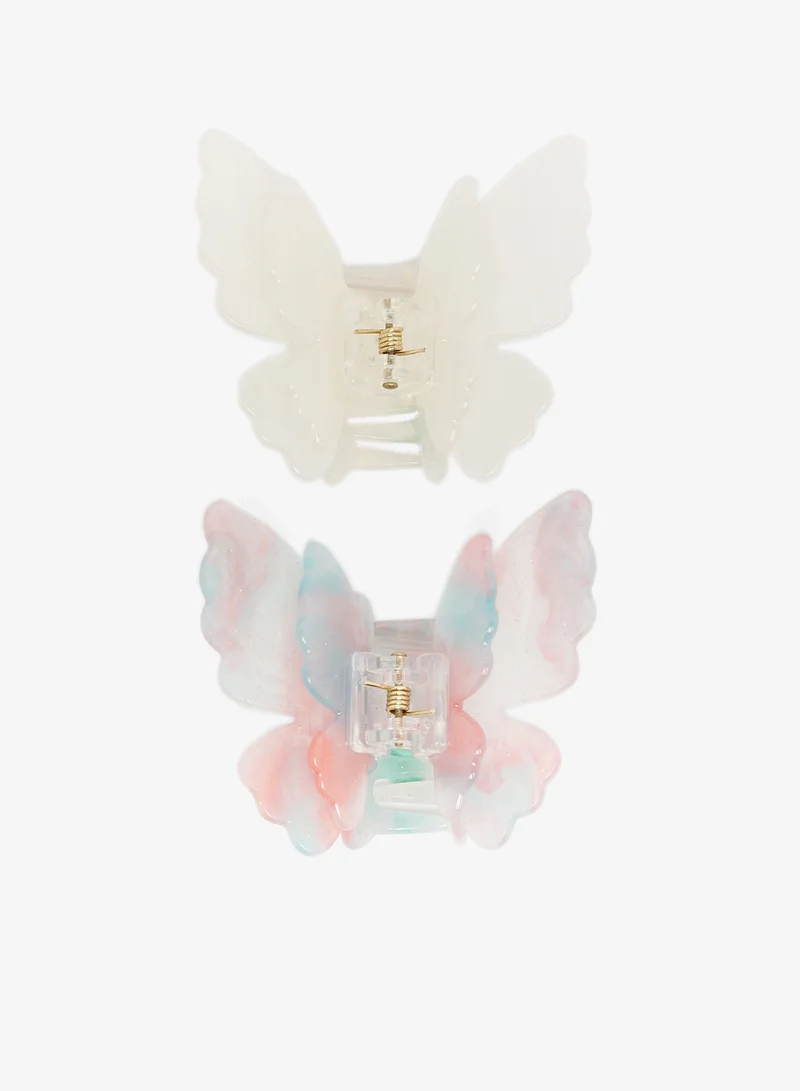 جينجر 2PK Pastel Butterfly Hair Claw