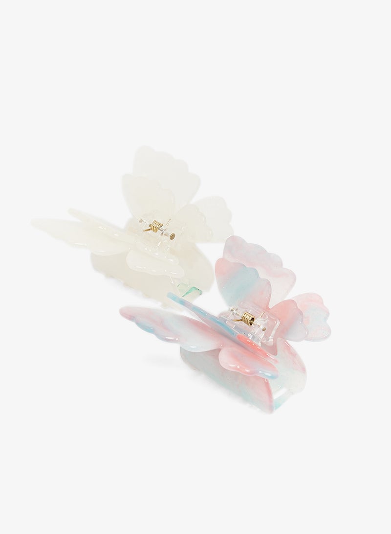 جينجر مشبك شعر فراشة باستيل عبوتين - Image 2