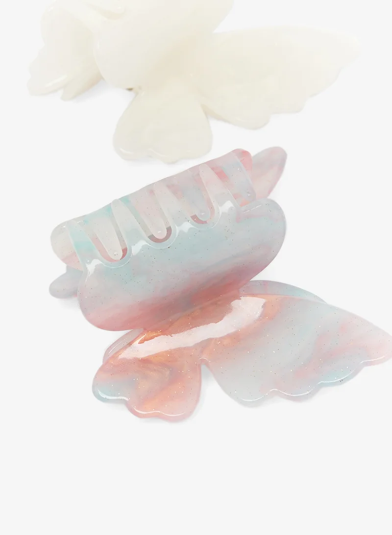 جينجر 2PK Pastel Butterfly Hair Claw