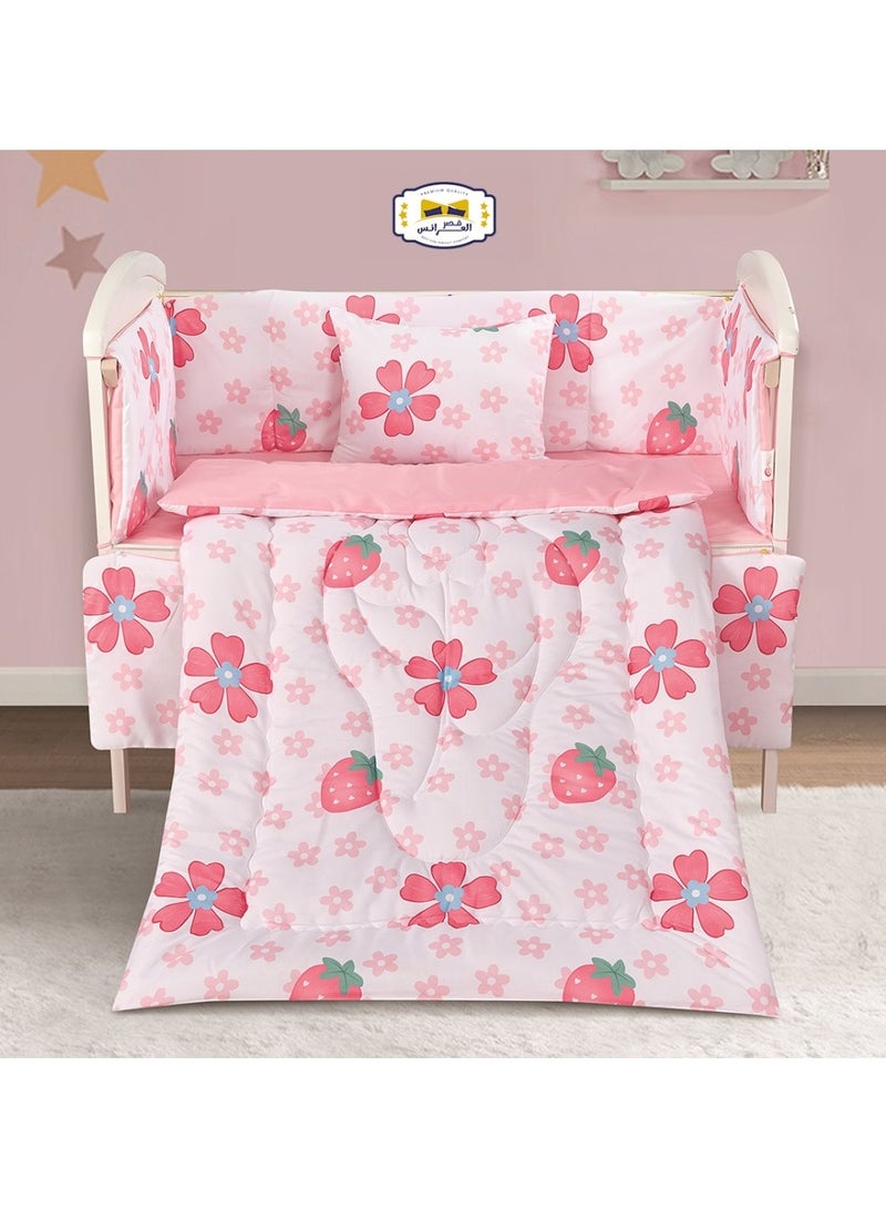 برايدس مفرش موآليد بحواجز 5 قطع - لارك - أبيض - وردي - Image 1