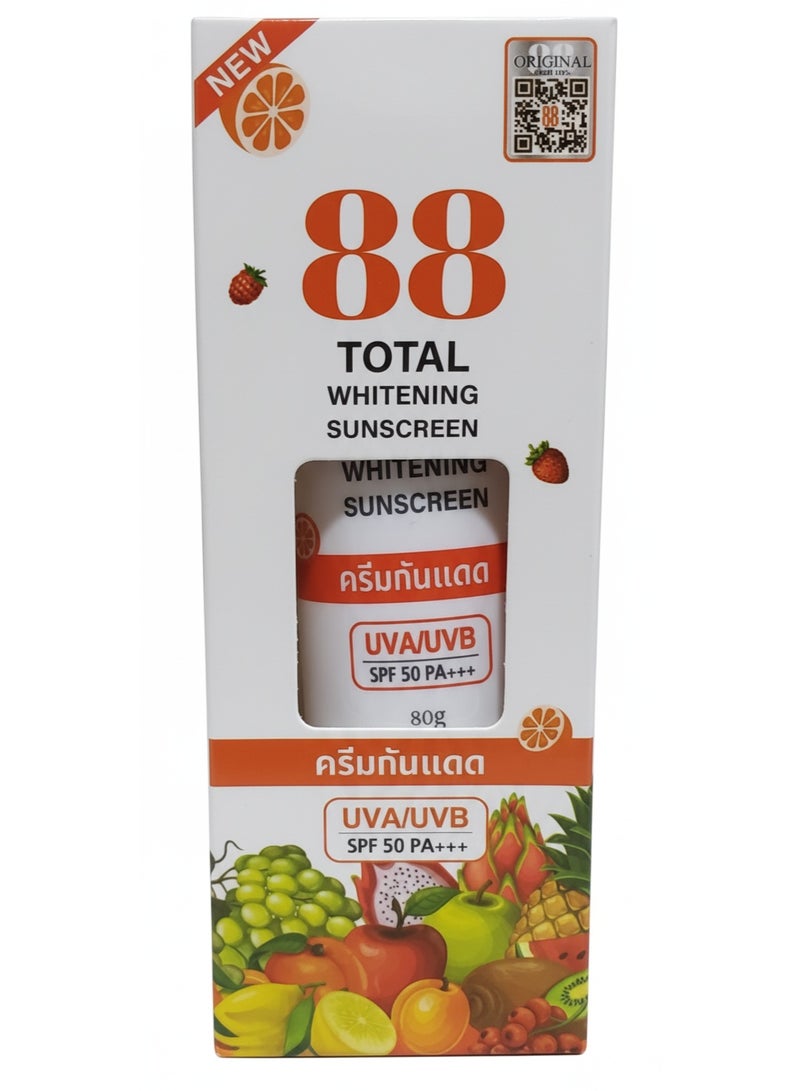 توتال وايت 88 88 واقي شمسي مبيض بالكامل من الأشعة فوق البنفسجية الطويلة والمتوسطة بعامل حماية 50 PA+++