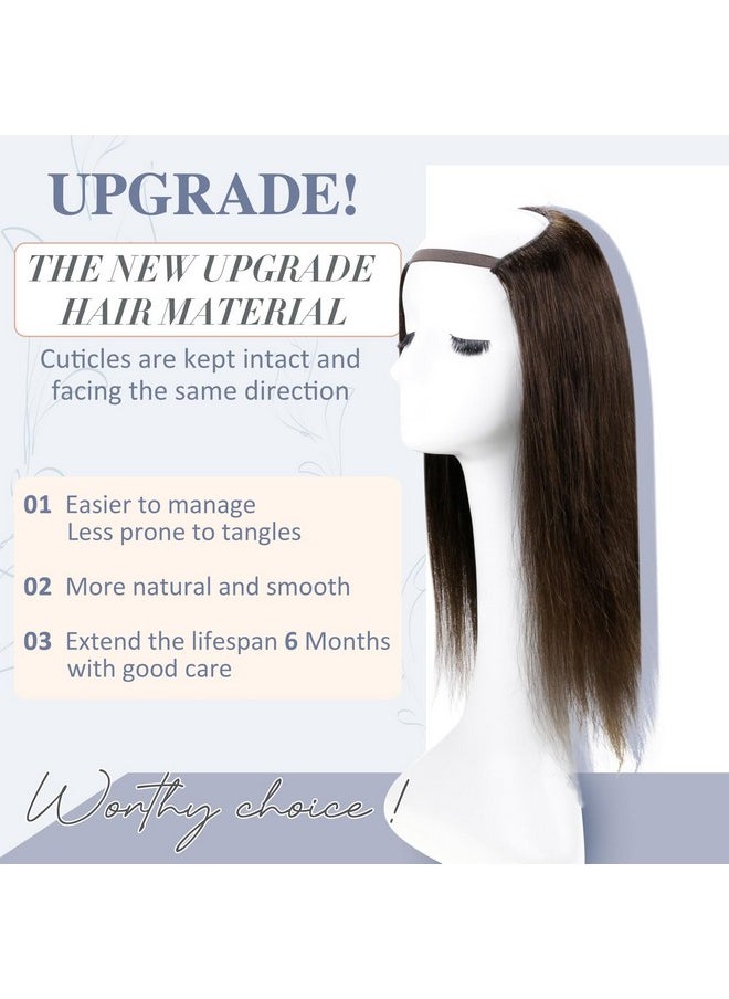 RUNATURE Dark Brown U Part Wig Clip In U Part Human Hair Wig Straight Dark Brown U Part Hair Extensions Remy Hair Brazilian Remy Hair Full Head Smooth Hair 12 Inch 150% Density  - Image 3