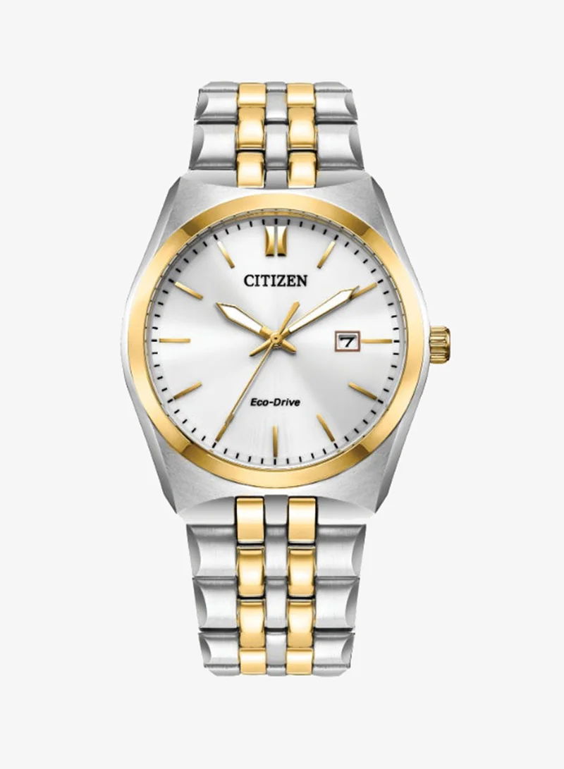 Citizen Men's Stainless Steel with Two-Tone Gold Strap Eco-Drive Standard Watch BM7334-58B - 40 mm