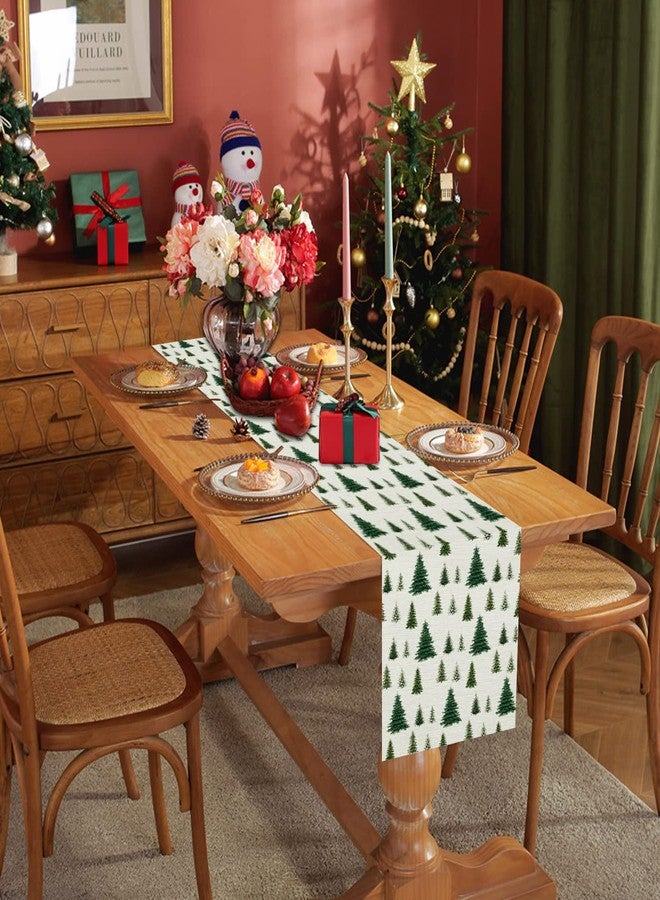 GAGEC Christmas Table Runner Christmas Tree 13 x 72 Inch Xmas Long Table Runner for Winter Holiday Home Kitchen Dining Table Decor - Image 3
