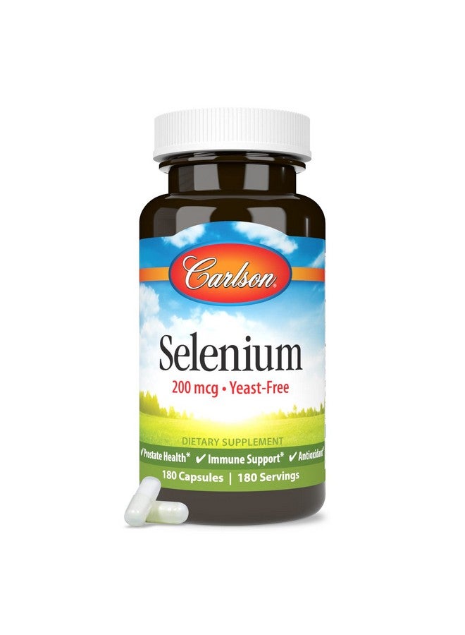 Carlson - Selenium, 200 mcg Yeast-Free, Prostate Health & Immune Support, Antioxidant, 180 capsules - Image 5