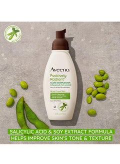 Aveeno Aveeno Clear Complexion Foaming Oil-Free Facial Cleanser with Soy Extract & 0.5% Salicylic Acid, Acne Treatment Face Wash for Acne-Prone Skin, Sulfate-Free & Hypoallergenic, 6 fl. Oz  - Image 3