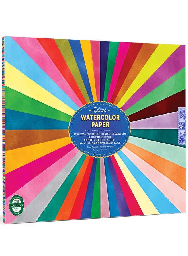 eeBoo Rainbow Watercolor Pad - 16 Sheets, 9.5" x 6.5", 85 LB / 180 GSM - Image 1