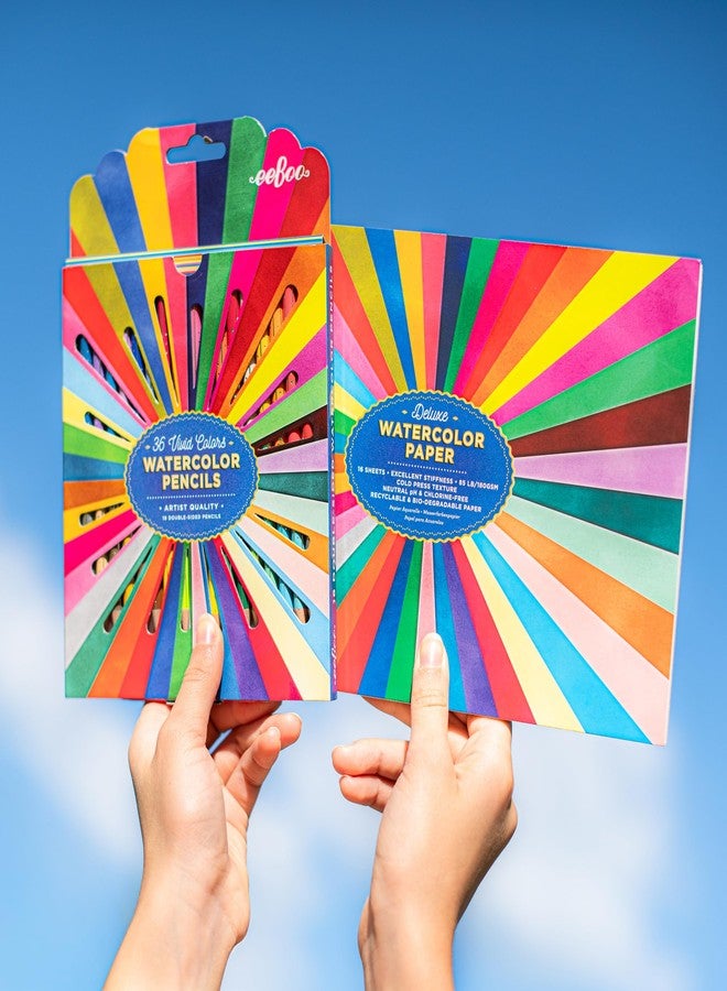 eeBoo Rainbow Watercolor Pad - 16 Sheets, 9.5" x 6.5", 85 LB / 180 GSM - Image 5